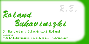 roland bukovinszki business card